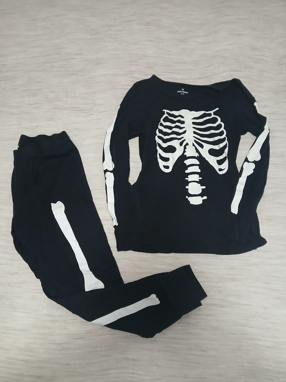 Joe Fresh Black and White Women Skeleton Pajama Set/ Women Halloween